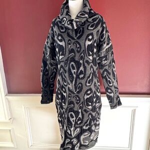 Rag & Bone Gray/Black Pleater Trim Sweater Dress Sz L